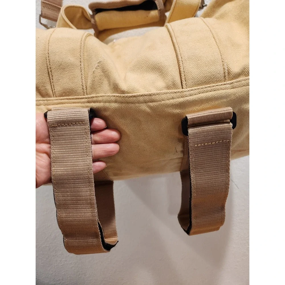Benny Gold Canvas Duffel Bag Tan Workwear Travel‎ Gym Carryall YKK Zipper 21
